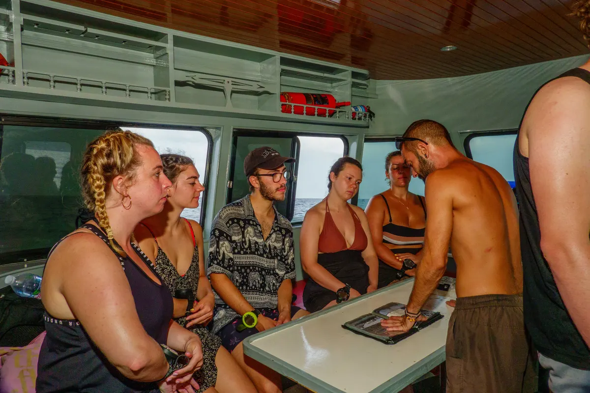 Sesión de teoría de rescate con el instructor